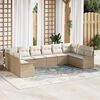 vidaXL Set Divano da Giardino con cuscino 10 pcs Beige polyrattan