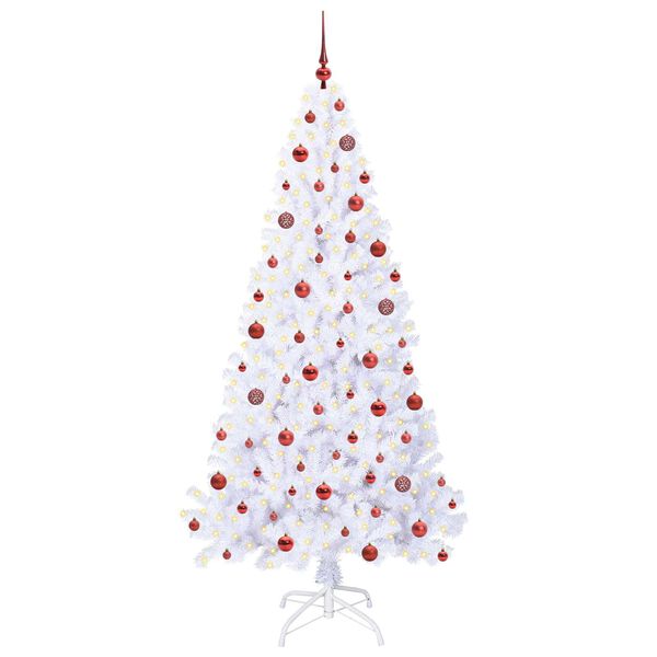 vidaXL Albero di Natale artificiale Bianco 210 cm PVC e Acciaio