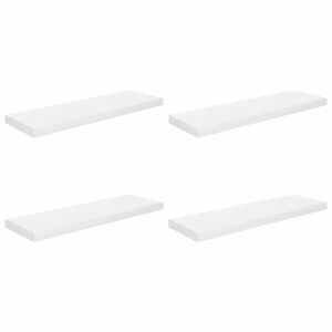 vidaXL Scaffali a Parete 4 pz Bianco Lucido 80x23,5x3,8 cm in MDF