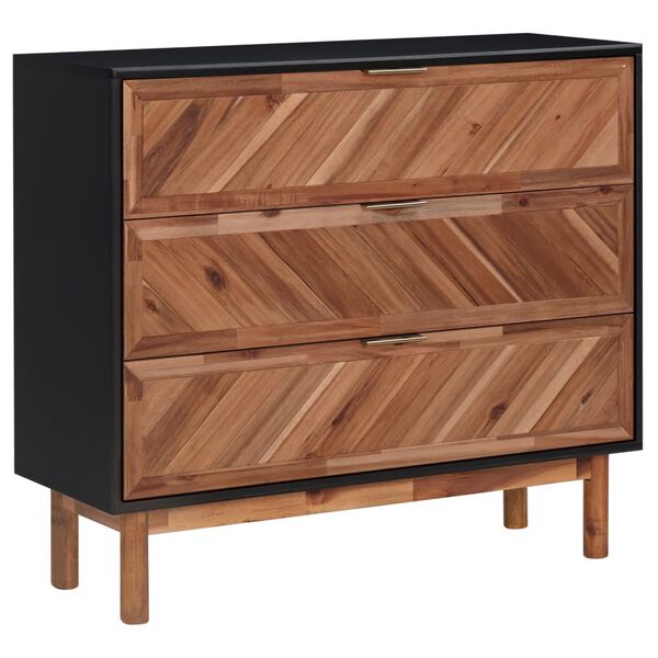 vidaXL Credenza 90x33,5x80 cm in Legno Massello di Acacia e MDF