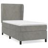 vidaXL Giroletto a Molle con Materasso Grigio Chiaro 100x200cm Velluto