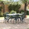 vidaXL Set da Pranzo per Giardino 7 pcs Verde Alluminio