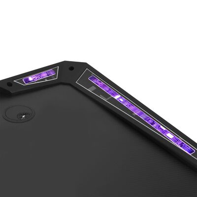 vidaXL Scrivania da Gaming con LED e Gambe a Y Nera 90x60x75 cm