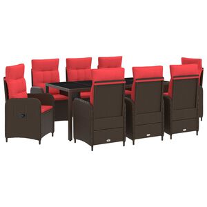 vidaXL Set da pranzo per esterni 9 pz polyrattan