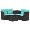 vidaXL Set di divani 6 pz Nero e Blu 55 x 55 x 37 cm