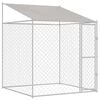vidaXL Gabbia per Cani con Tetto Argento 200 x 200 x 258 cm