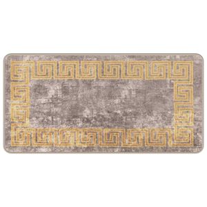 vidaXL Runner Tappeto MARSA Grigio e Oro 50 x 100 cm Poliestere e PVC