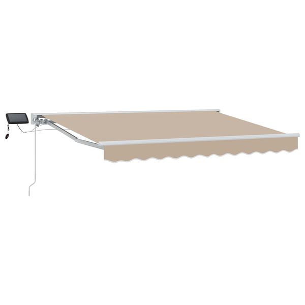 vidaXL Cornice per Tenda Manuale con LED Beige 2,5 x 2 m
