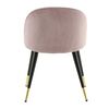Venture Home Sedie Pranzo 2pz Velvet Velluto Nero Ottone Rosa Polvere