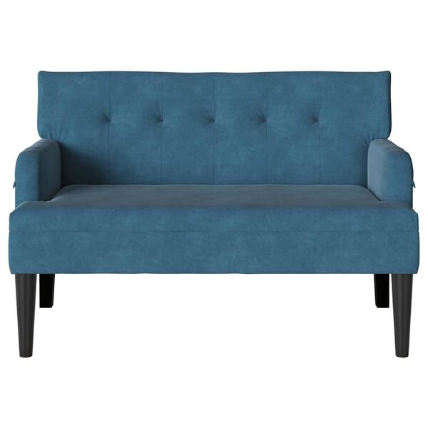 vidaXL Panca Chesterfield Blu 112 x 65,5 x 75 cm Velluto