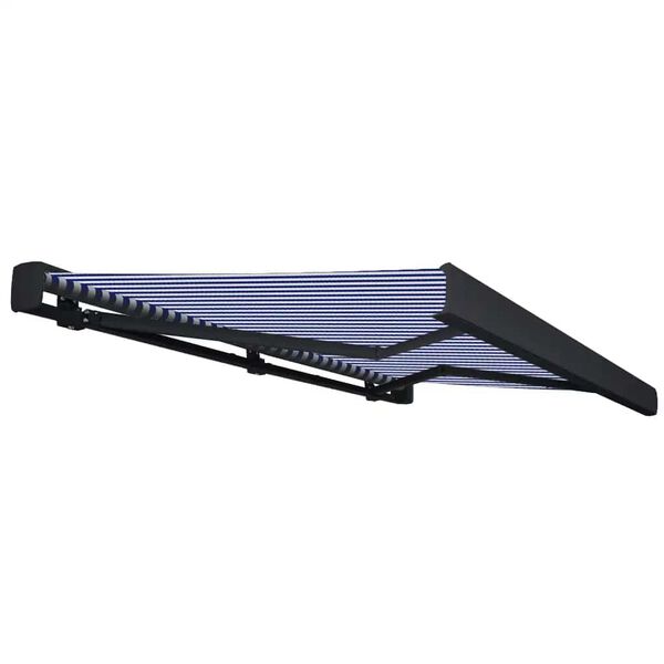 vidaXL Tenda a Cassonetto Motorizzata 400x300 cm Blu e Bianco