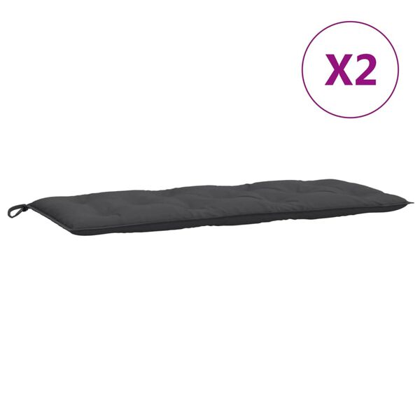 vidaXL Cuscini Panca Giardino 2pz Antracite Mélange 120x50x7cm Tessuto