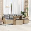 vidaXL Set Divano da Giardino con cuscino 6 pcs Beige Poly Rattan
