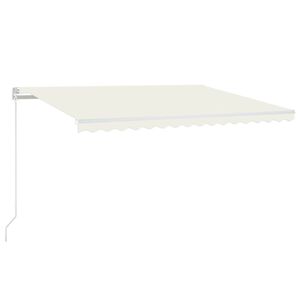 vidaXL Tenda da Sole Retrattile Manuale LED 450x350 cm Crema