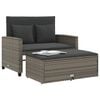 vidaXL Divano da Giardino con Cuscini 2 Posti Grigio in Polyrattan