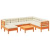vidaXL Set Divani Giardino 8 pz con Cuscini Marrone Cera Massello Pino