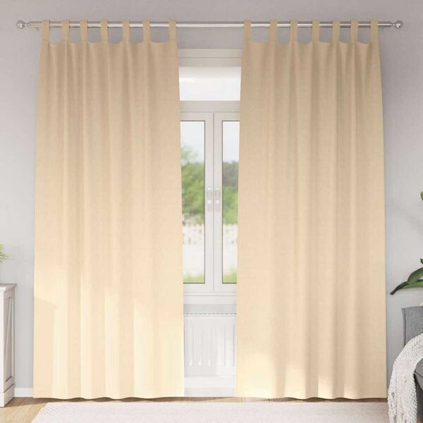 vidaXL Tende Blackout con Anelli 2 pcs Crema 260 x 140 cm Poliestere