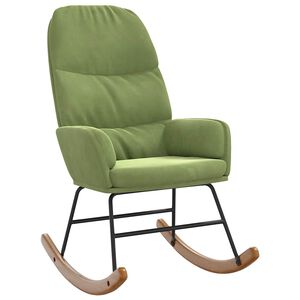 vidaXL Sedia a Dondolo Verde Chiaro in Velluto