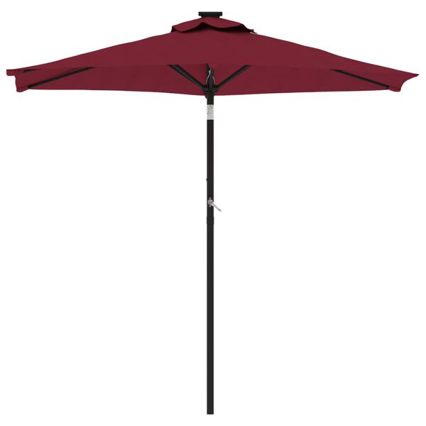 vidaXL Ombrellone Giardino con Palo Acciaio Rosso Bord&ograve; 225x225x212 cm