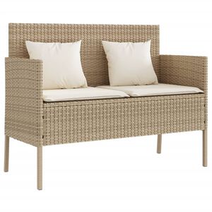 vidaXL Panca da Giardino con Cuscini Beige in Polyrattan