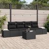 vidaXL Set di divani con cuscino con cuscino 5 pcs Nero polyrattan