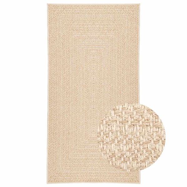 vidaXL Tappeto ZIZUR Beige 60x110 cm Aspetto Iuta Interni ed Esterni