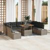 vidaXL Set Divano da Giardino 10 pcs Grigio Poly Rattan