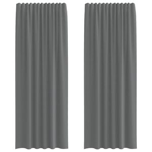 vidaXL Tende in Voile con Passanti 2 pz Grigio Scuro 140x260 cm