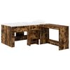 vidaXL Letto alto per bambini con scrivania 2 pz Rovere Fumo