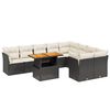 vidaXL Set Divani da Giardino 10pz con Cuscini in Polyrattan Nero