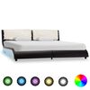 vidaXL Giroletto con LED senza Materasso Nero e Bianco 180x200 cm