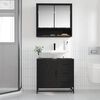vidaXL Set di mobili per il bagno 2 pcs Rovere nero Legno multistrato