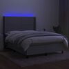 vidaXL Letto a Molle Materasso e LED Grigio Chiaro 140x200 cm Tessuto