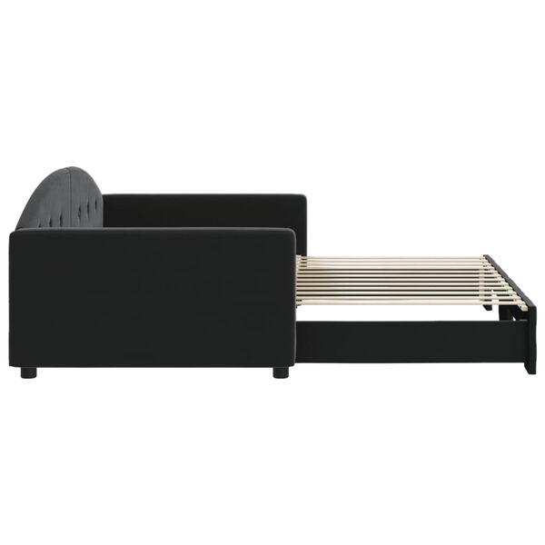 vidaXL Divano Letto con Letto Estraibile Nero 100x200 cm in Velluto
