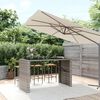 vidaXL Tavolo da Bar con Piano in Vetro Grigio 185x80x110cm Polyrattan