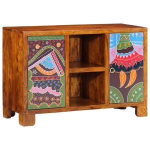 vidaXL Credenza Multicolore 90x35x60 in Legno Massello di Acacia