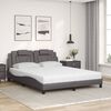 vidaXL Letto Viana con Materasso Grigio 160x200 cm in Similpelle