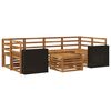 vidaXL Set di divani da esterno 7 pz Naturale Legno di Acacia Massello
