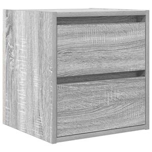 vidaXL Comodino a Muro Grigio Sonoma 38x34x40 cm