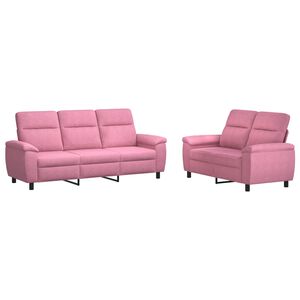 vidaXL Set di divani 2 pcs Rosa Tessuto