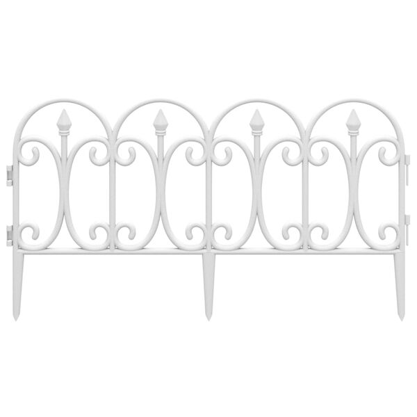 vidaXL Bordi per Prato 17 pz Bianchi 10 m in PP