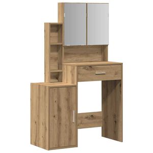 vidaXL Tavolo da Trucco con porta Rovere artigianale 80 x 35 x 132 cm