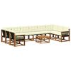 vidaXL Set di divani da esterno con cuscino 11 pcs Naturale e Crema