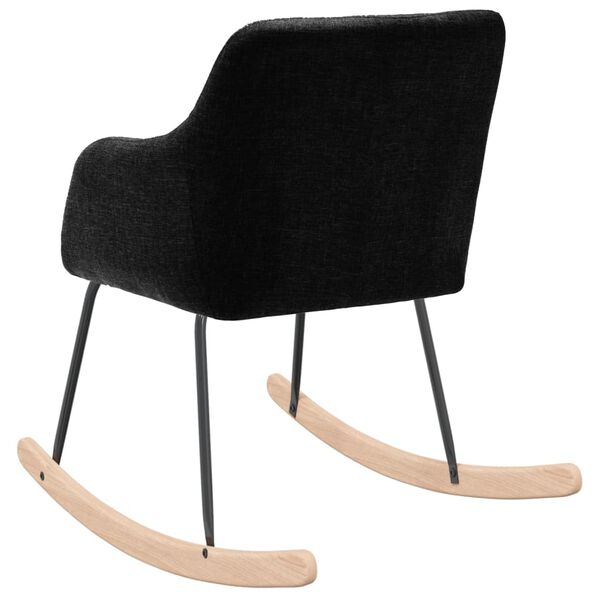 vidaXL Sedia a Dondolo Nera in Tessuto