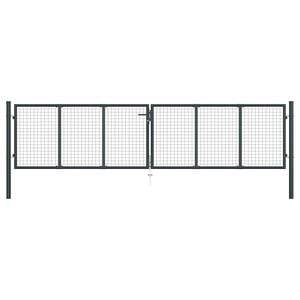 vidaXL Cancello da Giardino in Rete di Acciaio Zincato 400x75cm Grigio