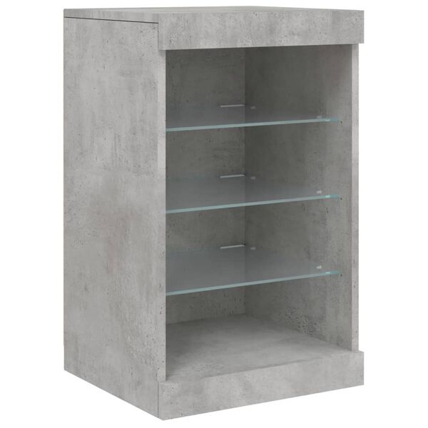 vidaXL Credenza con Luci LED Grigio Cemento 41x37x67 cm