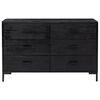 vidaXL Credenza Nera 110x35x70 cm in Legno Massello di Pino