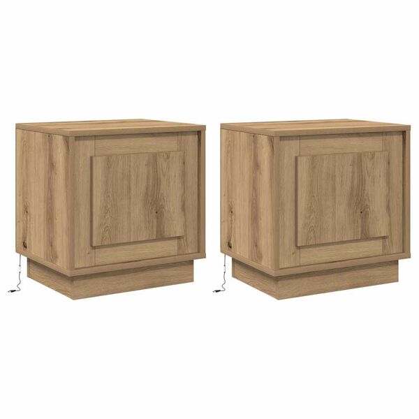 vidaXL Armadio da Notte 2 pcs Rovere artigianale 44 x 34,5 x 45 cm