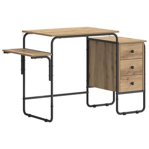 vidaXL Scrivania con Spazio di Archiviazione Rovere Artigianale