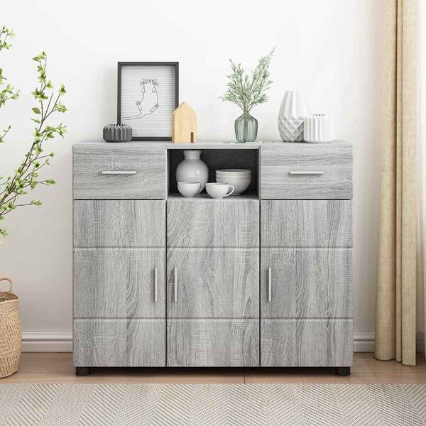 vidaXL Armadio in Legno con cassetto Grigio Sonoma 88,5 x 30,5 x 73 cm